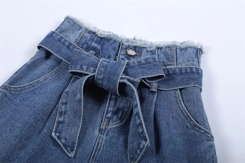 Summer 2018 Casual Denim Loose Jeans Woman Tassel Softener High Waist Jeans Boyfriend Jeans For Women Wide Leg Pants Trousers