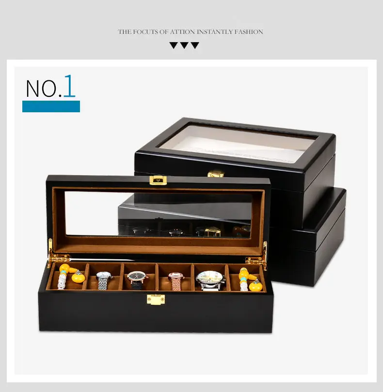 Европейский стиль, черные коробки для часов, модная деревянная и кожаная коробка для хранения часов,, ювелирные изделия для часов, Подарочный дисплей, чехол W28-38-46