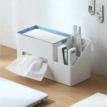 

Multifunctional Tissue Box Plastic Sundries Storage Box Home Desktop Organizer Phone Remote Control Storage Box