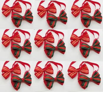 

100pc/lot Christmas Holiday Dog Bow Ties Cute Neckties Collar Pet Puppy Dog Cat Ties Accessories Grooming Supplies CP14