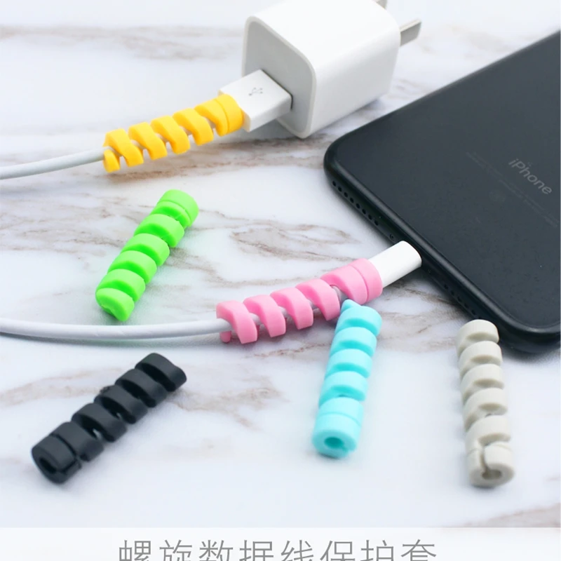 

Spiral arphones Accessories Mini USB Charger Cable for Iphone 5 SE 6 6S 7 8 Plus XS Max XR Line Protection Phone Accessory