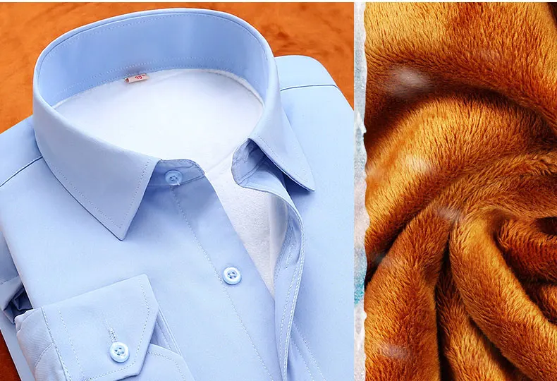 Плюс Размер 6XL Мужская теплая рубашка с длинным рукавом с бархатной толстой тепловой новой моды полосатый/сплошной цвет Мужская Повседневная зимняя рубашка