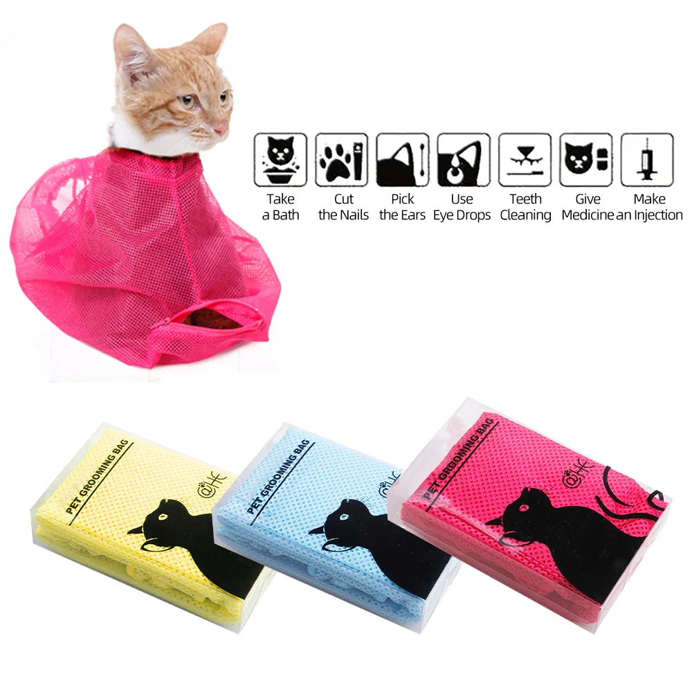 

Mesh Grooming Bag Cat Supplies Household Pet Cat Restraint Bag For Cat Bath Washing Cutting Nails Ear Cleaning Injection