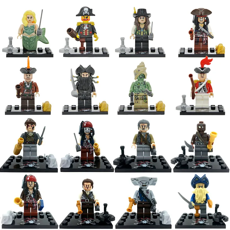 

Pirates of the Caribbean 8pcs Figure Set Salazar Revenge Captain Jack Carina Smyth Lesaro Building Blocks Model Bricks Toy