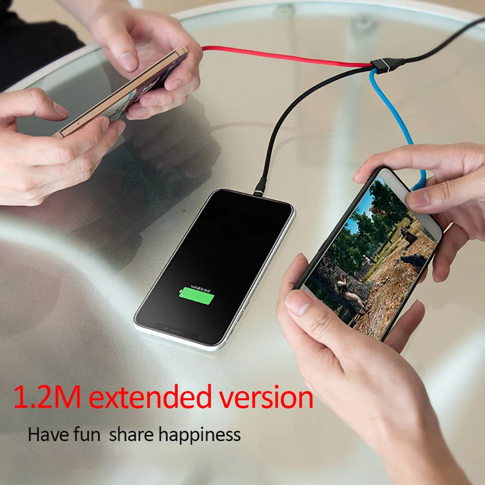 NOHON Universal 3 In 1 Lighting Charger Cable For iPhone X 7 8 6 Plus Micro USB Type C For Samsung Xiaomi 5 Fast Charging Cables (9)