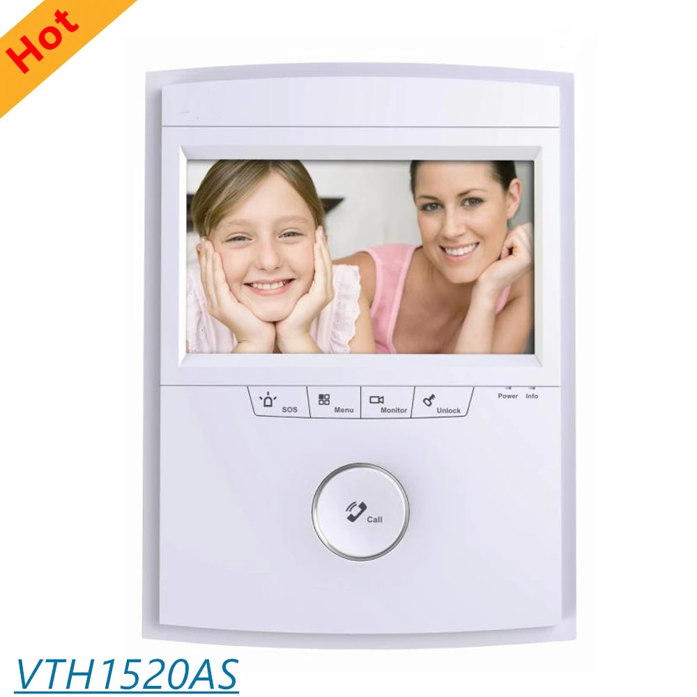 

DH 7 inch Color Indoor Monitor VTH1520AS 1 channel 10/100Mbps self-adaptive Ethernet Support POE power supply and SD Card