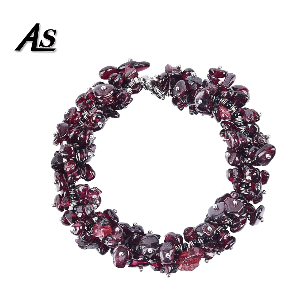 Asingeloo Irregular Garnet Johnstonotite Beads Handmade Bracelets Gift for Women Summer Hot Sale