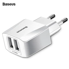 Зарядное устройство Baseus с двумя usb-портами для iPhone Xs Max X 8 samsung S10 S9 Xiaomi Mi 9 8 EU адаптер для быстрой зарядки настенное зарядное устройство для мобильного телефона