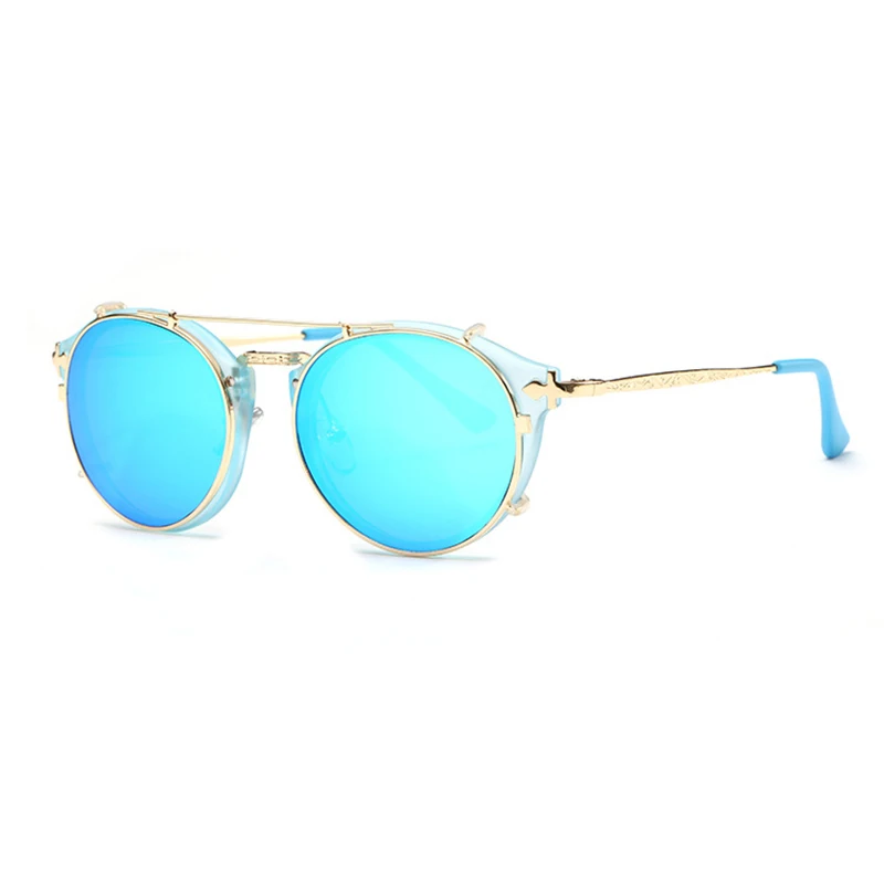 

Vintage Double Beam Metal Frame Sunglasses Women Round Sun Glasses Men for Outdoor Retro Oculos Shades B1813 DF