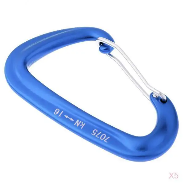 5Pcs 16kN Aluminum Wire Gate Carabiners for Climbing Rescue Hammock Swing Climbing Rescue Arborist Swing Yoga Hook