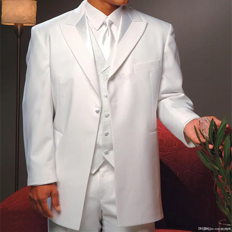 Wedding suits White 2017 prom Suits Modern Men's Wedding dress Gentleman Gun collar custom made