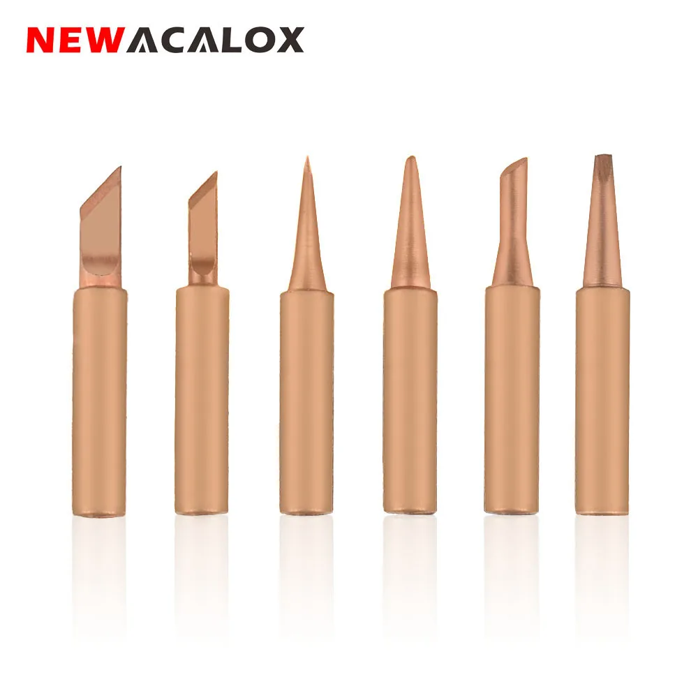 NEWACALOX-puntas de pistola para soldar serie 900M-T, cabezal de soldadura sin plomo para herramienta de soldadura para Estación de retrabajo, 6 unids/lote