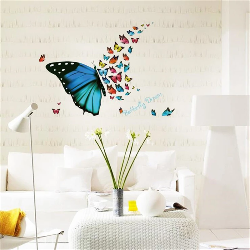 1Pcs Colorful Butterfly Fly Wall Sticker Living Room Home Decorations
