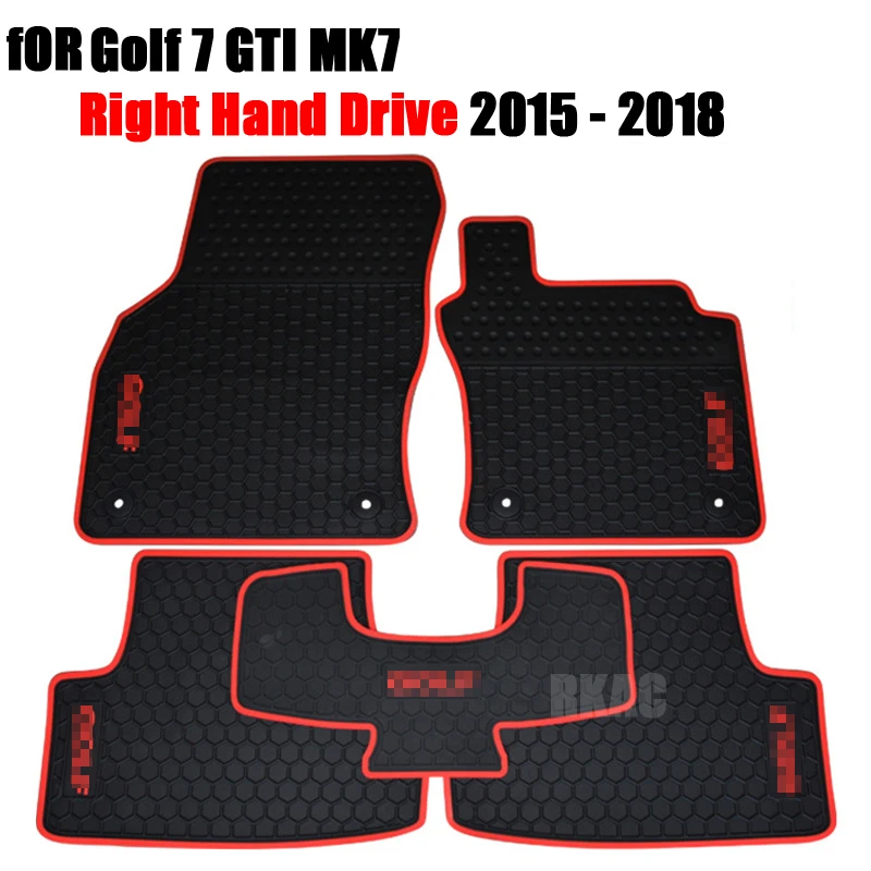 RKAC Car Rubber Floor Mat Non Slip Mats Feet Rugs For Volkswagen Golf 7