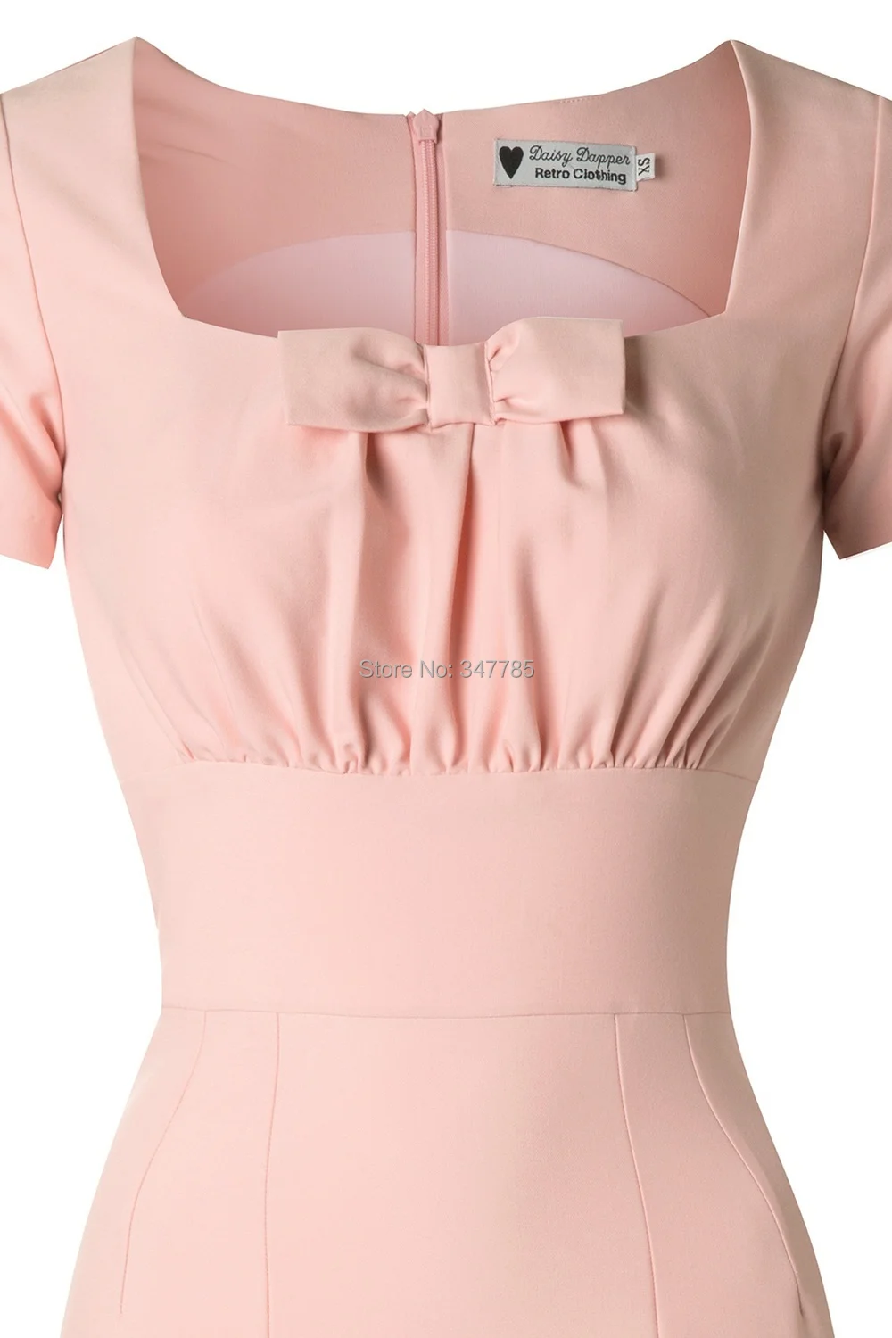 Большая распродажа-женское винтажное 50s pinup ретро платье-карандаш с квадратным вырезом и бантом, розовое офисное женское платье, платья большого размера плюс