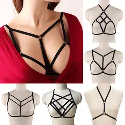 Горячие Для женщин Готический пикантные эластичные клетка Crop Top бюстгальтеры эротическое Белье Strappy Выдалбливают бюстгальтер бюстье