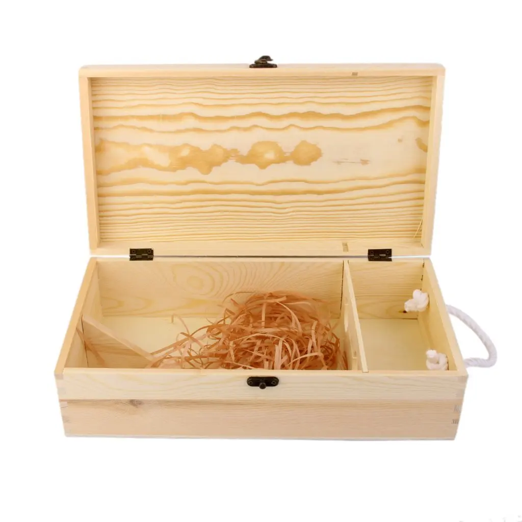 

Double Carrier Wooden Box for Wine Bottle Gift Decoration