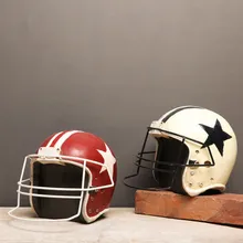 Casco con gorra de pelota de béisbol de resina de estilo europeo modelo vintage café bar restaurante ventana antigua de imitación decoración del hogar