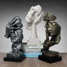 Креативный домашний Декор Ретро абстрактные персонажи не слушайте скульптуры украшения домашний рабочий стол ремесло мыслитель статуя статуэтки подарок