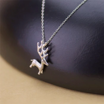 

New 925 Sterling Silver Small Giraffe Deer Necklaces Fashion Sterling Silver Jewelry Statement Necklace For Women De Plata 925
