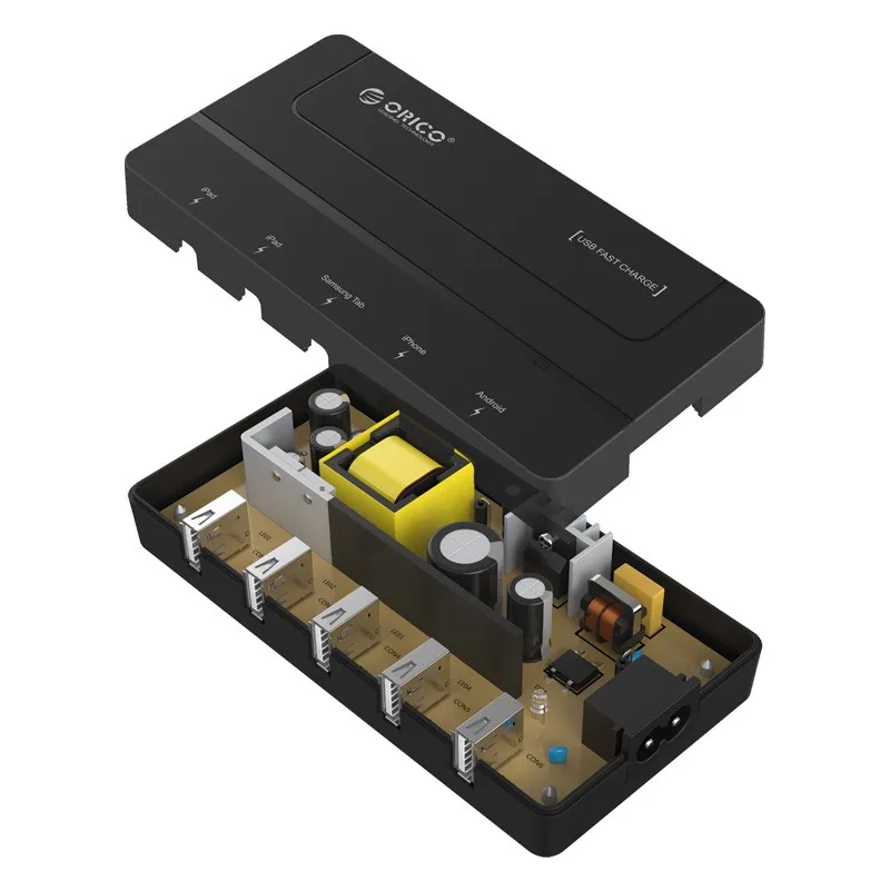 ORICO DCH-5U 5 Порты Рабочий стол для быстрой зарядки с usb-портом, Зарядное устройство 5V 6A Max 30 Вт для iPhone 6S/6/6 plus iPad Android samsung Tab Galaxy S6 черный