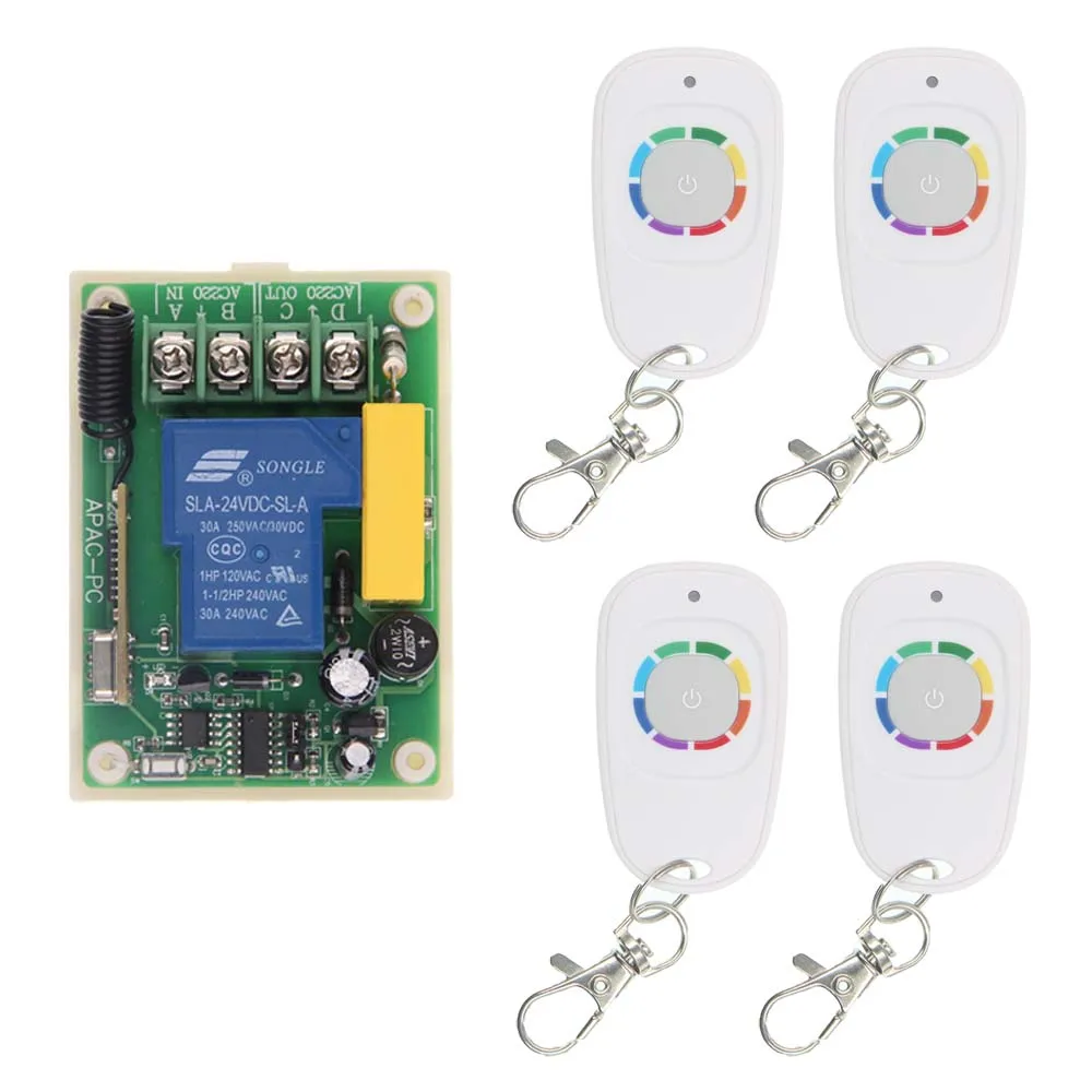 

30A 1CH 1 CH Wireless Remote Control Switch 220V Relay Output Radio RF Transmitter And 315/433 MHz Receiver