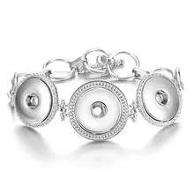 6 шт. оснастки ювелирные изделия мм 18 мм Металлические Кнопки браслет серебряный браслет браслеты Fit 18 мм кнопки ювелирные изделия