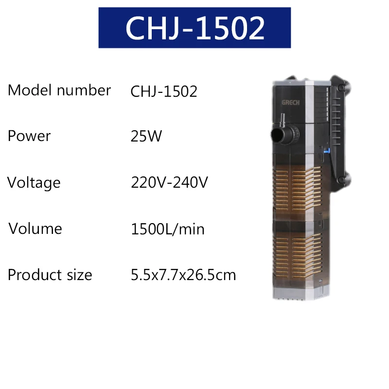 Sunsun насос для фильтрации воды в аквариуме супер 5 в 1 аквариум погружной кислород воздуха внутренний насос аквариумный фонтан насос для фильтра - Цвет: CHJ-1502
