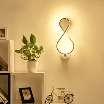 

8-shaped LED Wall Lamps Nordic Headboard Wall Lamps Living Room Restaurant Corridor TSH Shop