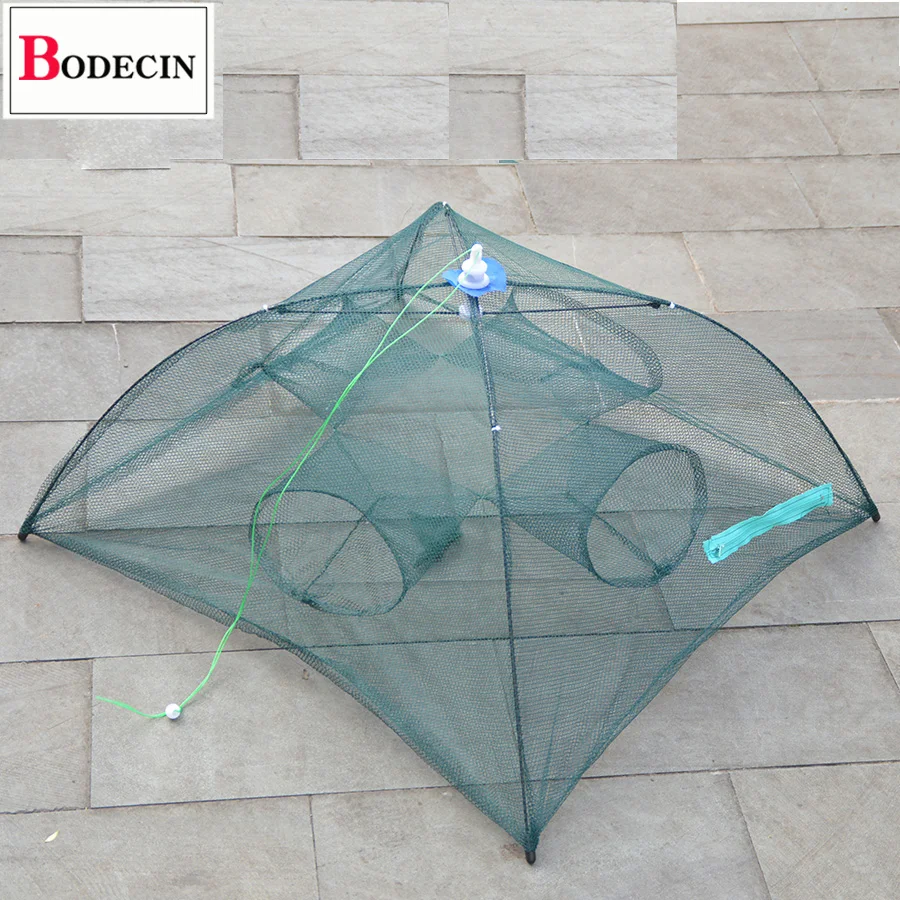 Folded Portable 4 Holes Fishing Casting Net Nylon Network Casting Crayfish Catcher Bait Fish Trap Cages Crab Mesh Nets China (9)