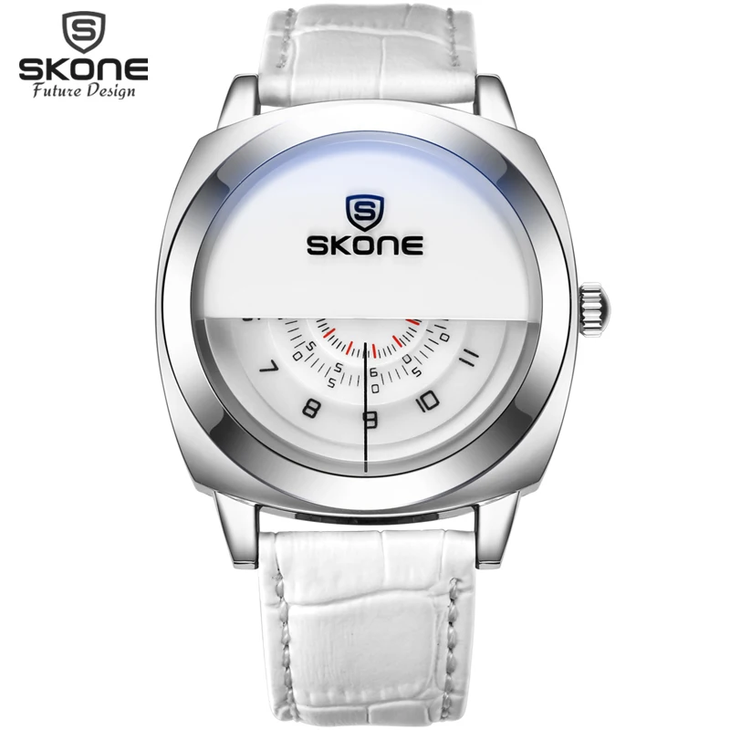 Часы наручные SKONE в стиле милитари с кожаным ремешком|watch crystal|clock dialwatch |