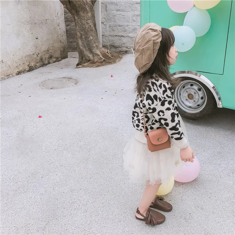 Cabolsa para o Bebê Bonito da Forma Primavera Nova Chegada Estilo Coreano Algodão All-match Manga Longa Leopardo-impresso Camisola Meninas 2020 4 High Quality Mamãe e Bebê