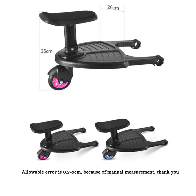Kids Glider Board Twins Baby Accessories Children's Stroller Organizer Auxiliary Pedal Trailer Baby Standing Plate Sitting Seat
