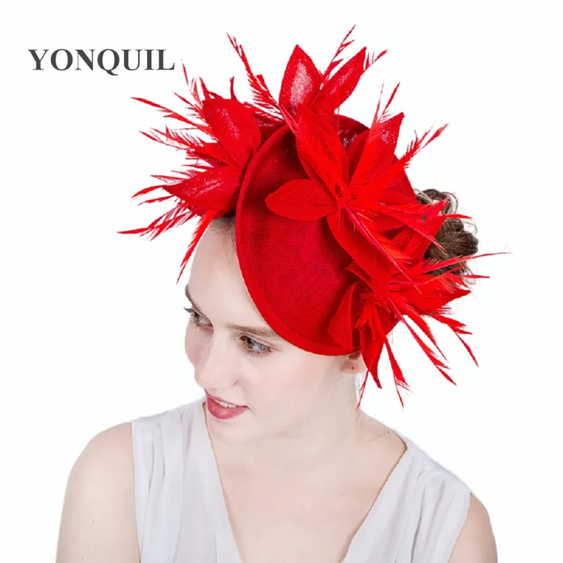 Wedding Red Fascinator Hats With 