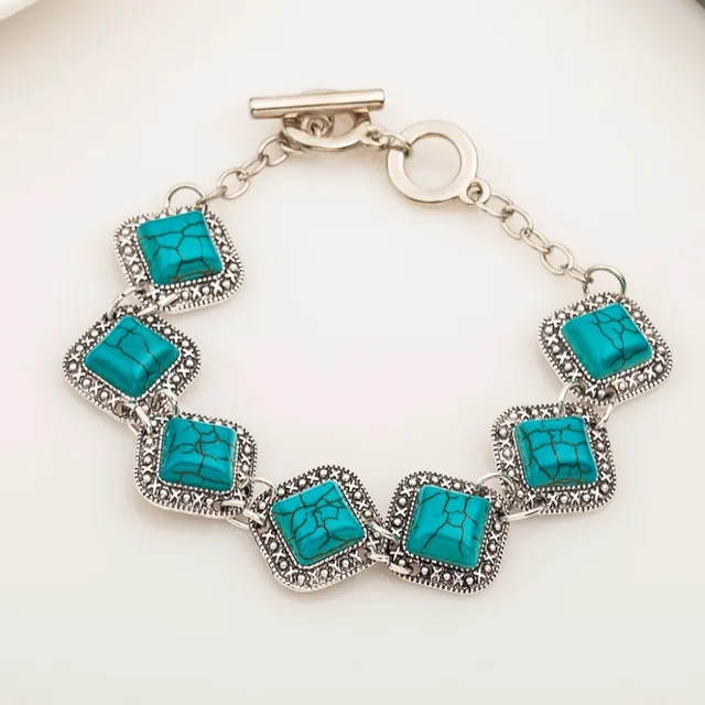 Bracelet En Turquoise Argent