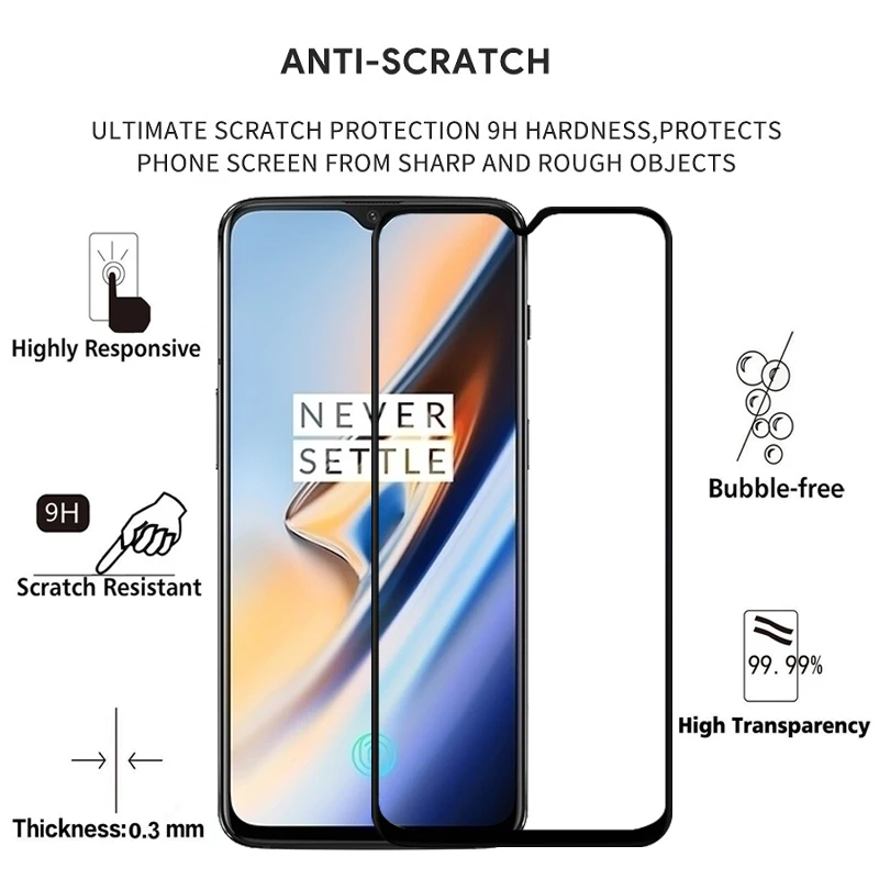2 шт Полное покрытие экрана протектор Закаленное стекло для OnePlus 6 T 6,4" 9 H Защитное стекло для OnePlus six T 1+ 6 T A6010 пленочный чехол