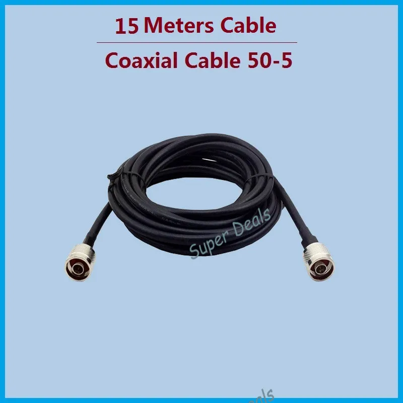 15 Meters Black 50ohm 50 5 Ultra Low Loss Coaxial Cable for Connecting
