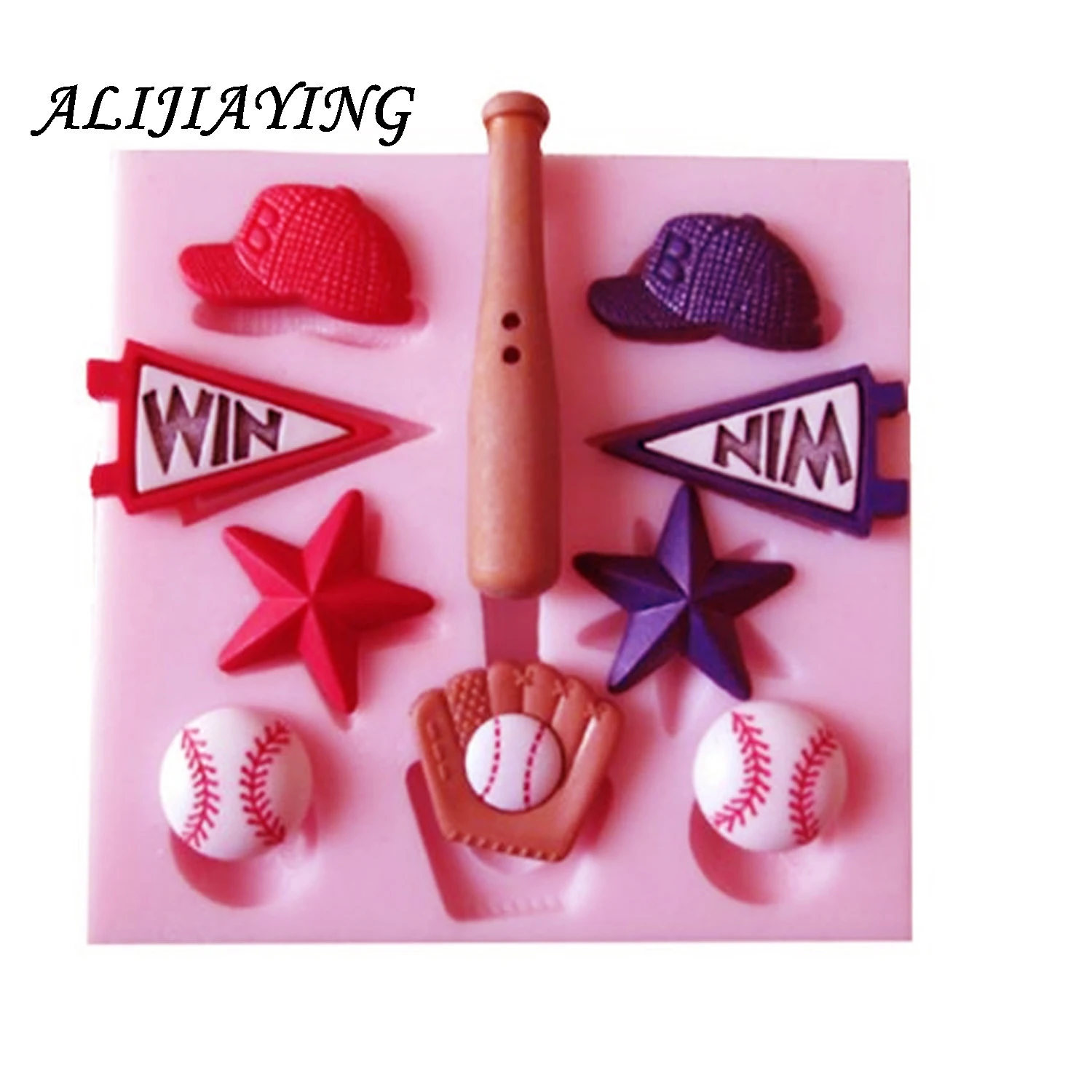 

1Pcs Sport Series Baseball Softball Golf Silicone Mold Hats Fondant Decorating Tools Cake Baking Candy Clay Mould D1047