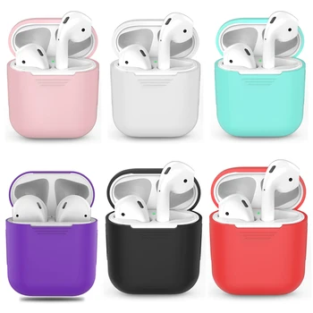 

1 pcs Silicone Bluetooth Wireless Earphone Case For AirPods Headphones Cases For Apple For AirPods Charging Box Without Earphone