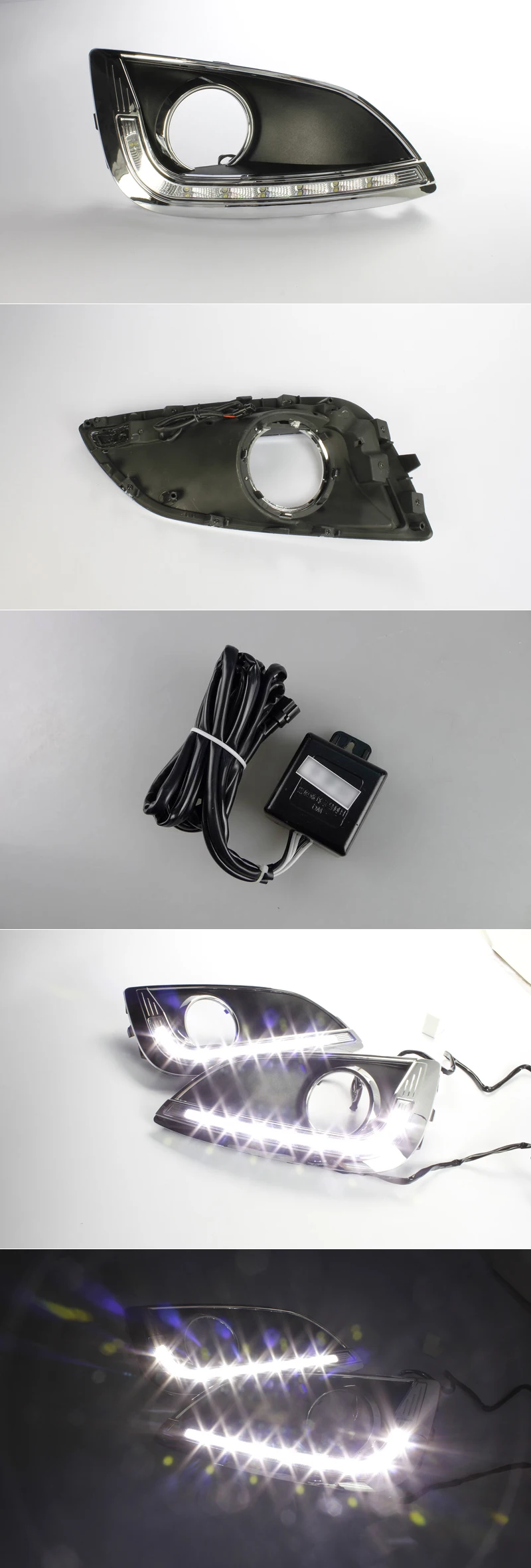 Для hyundai IX35 2010 2011 2012 дневной ходовой светильник с отверстием для противотуманной фары SNCN супер яркость водонепроницаемый ABS автомобиль DRL светодиодный