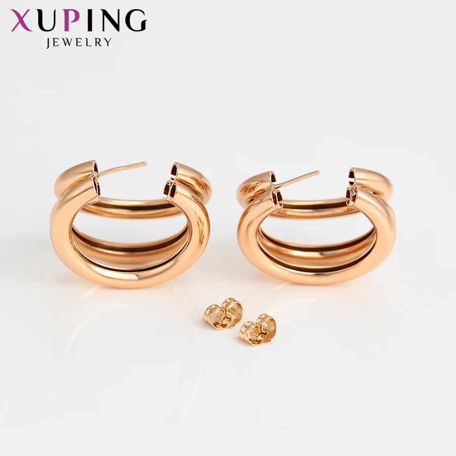 Xuping Exquisite Jewelry Temperament Colorful Gold-color Plated Hoops Earrings for Women Christmas Lovely Gifts S201-98850