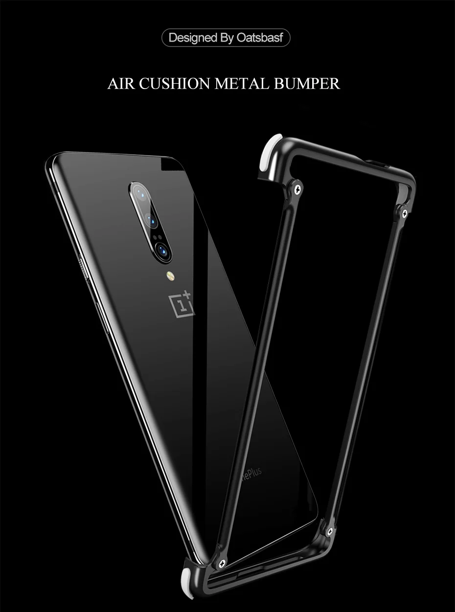 Металлический чехол с подушкой безопасности для Oneplus 7 6T чехол персональный 7pro чехол с подушкой безопасности металлический бампер чехол для Oneplus 7 Чехол