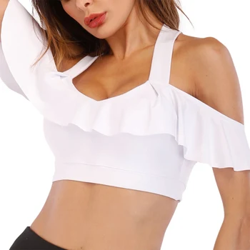 

Sexy Ruffles Lingerie Push Up Bra Women Crop Top Summer Bralette Femme One Piece Seamless Plunge Fitness Bras for Women