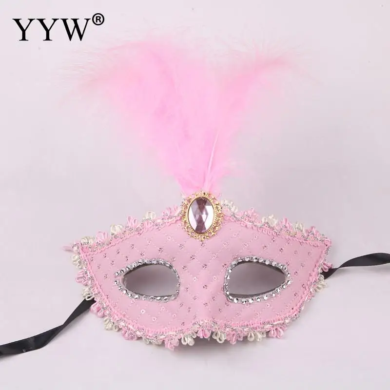 

Women Sexy Venetian Lace Feather Flower Eye Masks Halloween Masquerade Mask Girls Half Face Party Dance Mask Party Supplies