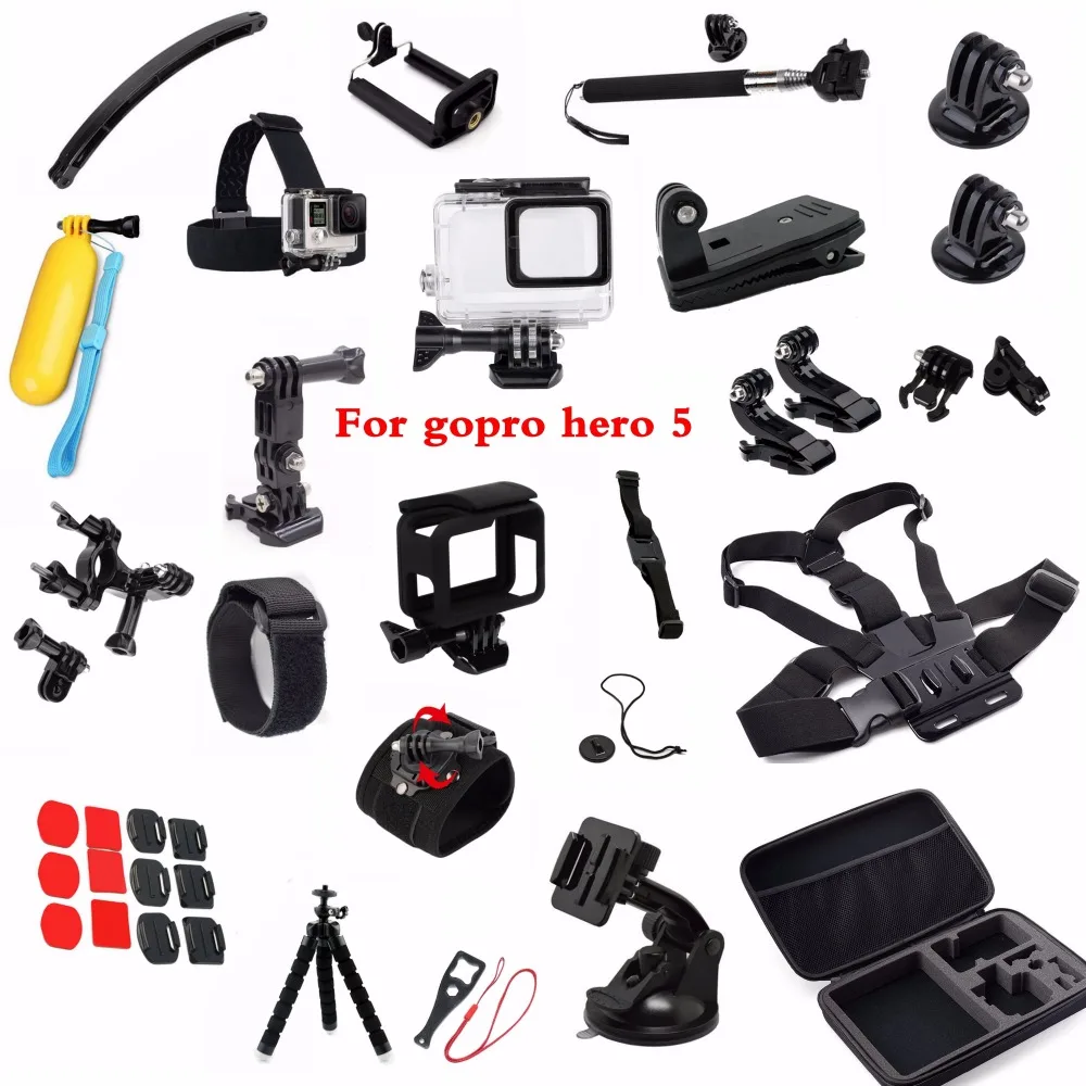 

Gopro accessories set Gopro hero 5 waterproof protective case chest mount Monopod for gopro hero 5 tripod for go pro HERO 5