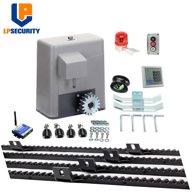 

New Automatic electric sliding gate opener with 4m Nylon racks kit (photocell ,RTU5024 GSM switch,push button , keypad option)