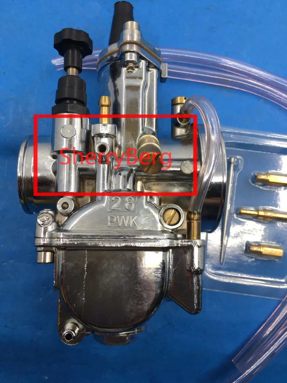 New carburetor 28mm Racing Flat Side Carb chrome fit 28PWK fit for