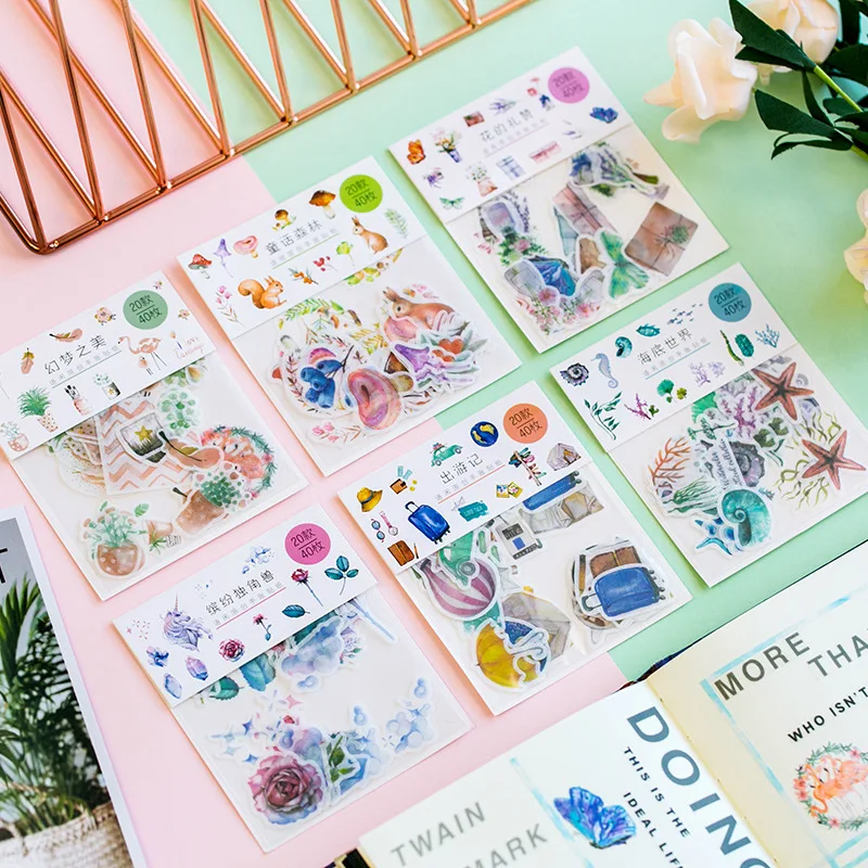 

Flamingo Unicorn Washi Paper Sticker Cartoon animal Decoration DIY Diary Scrapbooking Label Stationery gift school supplies