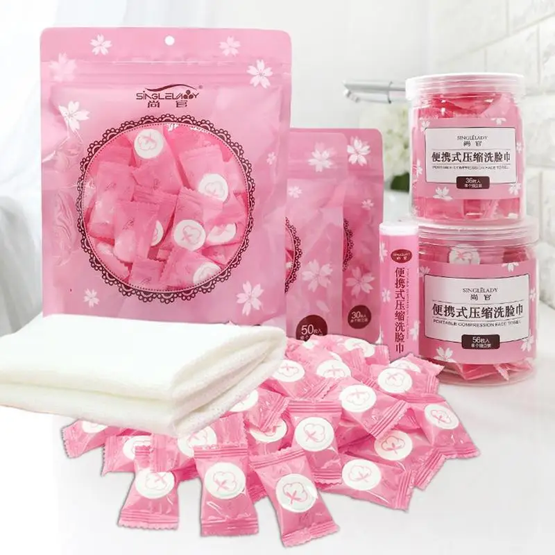 

50pcs Disposable Towel Tablet Clean Small Square Outdoor Travel Magic Compressed Capsules Cloth Wipes Paper Tissue Mask