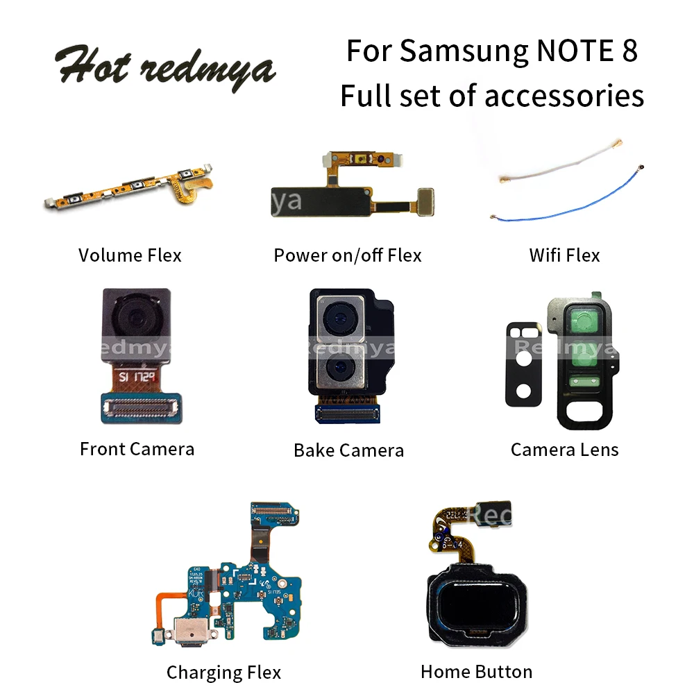 

1Set Power on/off Flex For Samsung Galaxy Note 8 N950 Charging Port USB DockBack Camera+Home Button+Mobile Phone Flex Cables